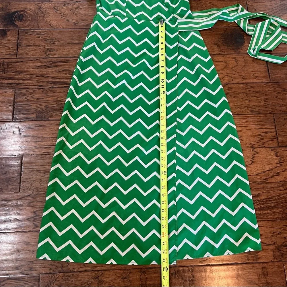 Who What Wear Maxi Wrap Dress Women's Small Kelly Green White Summer Long Length - Picture 12 of 16